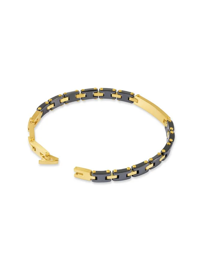 POLICE Ceramica I Grey and Gold Chain Bracelet for Men 220mm